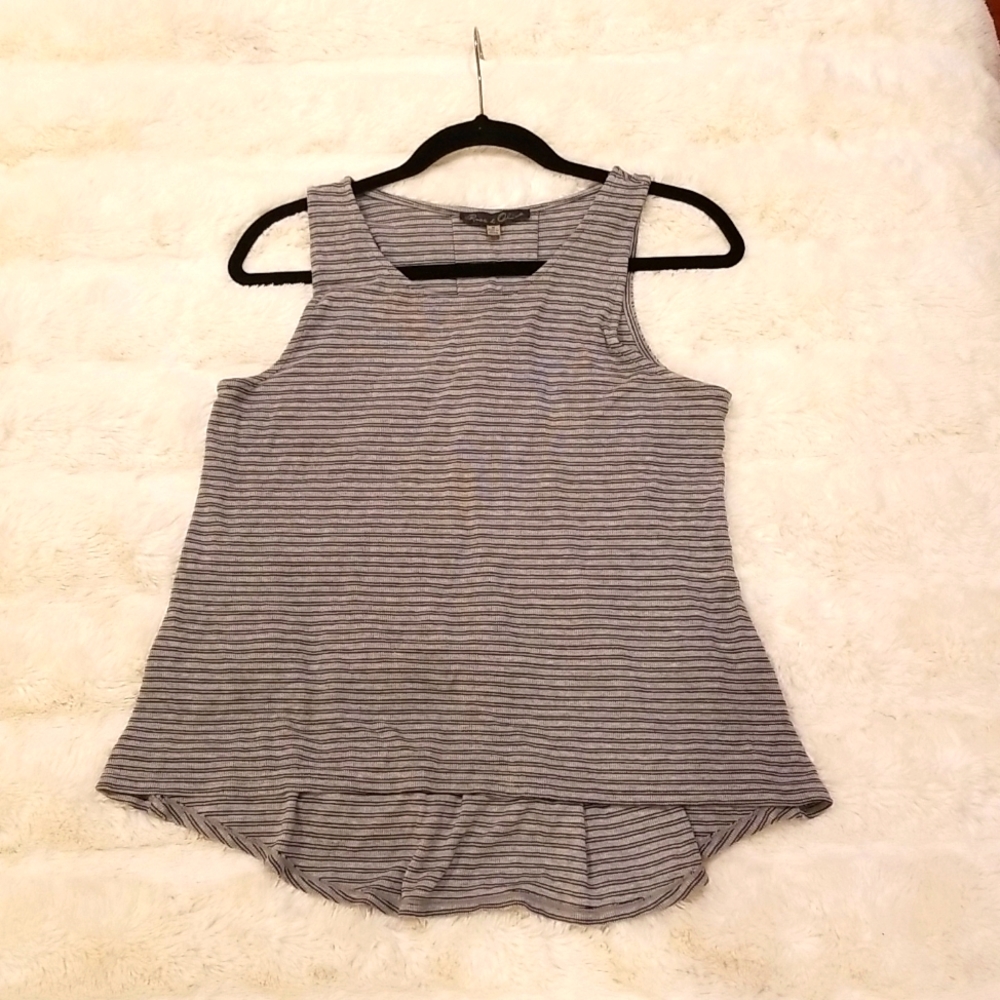 Rose and Olive Striped Tank Top, size M